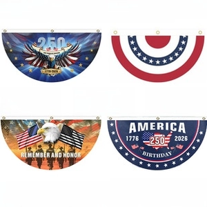 Waterproof US 250th anniversary fan flags set featuring eagle and 1776-2026 commemorative prints