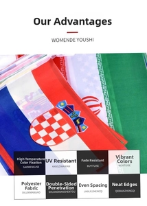 Polyester world flags with UV protection and double-sided printing for bar decoration