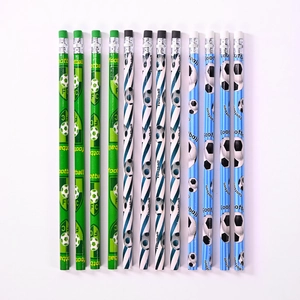 Crayons En Bois HB Avec Gomme Thème Sport Imprimés Football Basketball Baseball Rugby Pour Étudiants Fournitures Scolaires