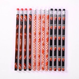 Lot de 12 crayons à thème rugby avec gommes et motifs sportifs pour fournitures scolaires