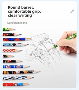 Dettagli di matite a tema sportivo che mostrano una presa comoda e un disegno fluido