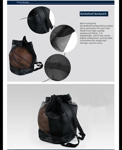 Detail view of Oxford cloth basketball bag featuring breathable nylon mesh and drawstring