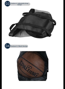 Detail of adjustable strap and breathable mesh on basketball Oxford bag