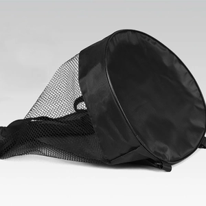 Portable black mesh basketball backpack with oxford fabric for volleyball and football