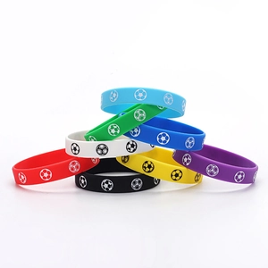 Football Printed Silicone Wristbands Soft Elastic Sporty Souvenirs For Fan Club Event Party Favors Kids Adults Novelty