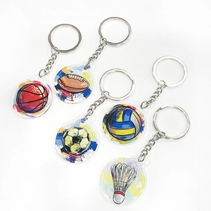 Lot de porte-clés sport en acrylique avec motifs de basket football volley et tennis