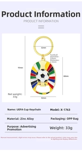 Macro view of zinc alloy football keychain opener with detailed size specifications