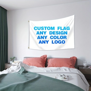 Custom white flag with metal eyelets for personalized logo and design wall hanging