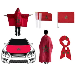 Morocco National Flag Fan Supplies Polyester Banner Cloak Car Flag For Football Match Celebration World Cup Fans