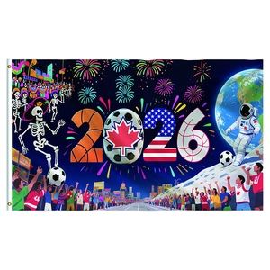 2026 World Cup soccer flag with creative numbers and cultural symbols for fans