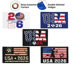 2026 USA Soccer Football Fan Flag Polyester Decorative Banner With Brass Grommets For Outdoor Sports Event Commemorative National Celebration