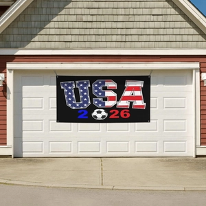 2x4 Ft USA 2026 soccer world cup banner for outdoor garage door decoration