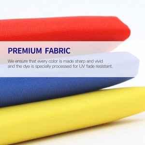 Premium UV fade resistant fabric detail for World Cup and national flags with vivid colors