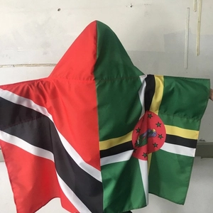 Body flag cape with Trinidad and Tobago and Dominica national flag split design