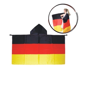Hooded German flag cape banner for 2026 World Cup fans made of lightweight polyester