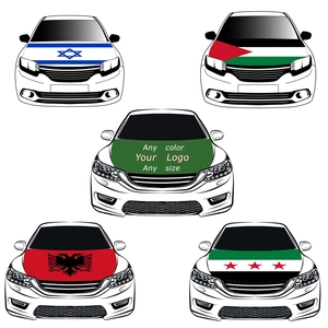 Car Hood Cover Flag Elastic Polyester Engine Cover Banner For Fans National Flag Print Universal Fit Exterior Decoration