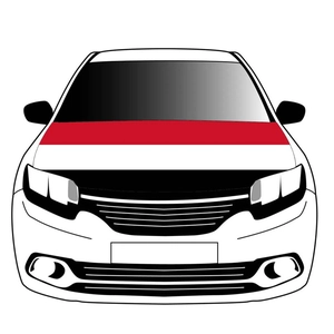Elastic car hood cover flag with red, white, and black stripes for car decoration