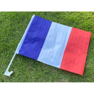 France national car flag with plastic flagpole for vehicle window celebration display