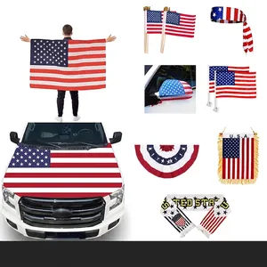 USA Stars And Stripes Flag Decorative Banner Polyester Fan Cheer Props Sports Events Carnival Celebration Patriotic Accessory