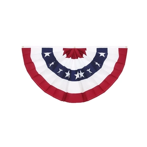 US flag style pleated bunting flag with stars and stripes for festive celebration decor