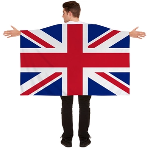 British Union Jack flag shawl blanket for football fans and UK cheering events