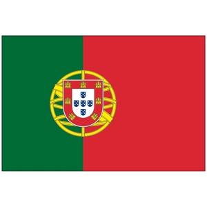 Drapeau officiel du Portugal bicolore vert rouge avec emblème pour fans de la Coupe du Monde