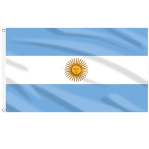 Argentina flag cape with Sun of May and two metal grommets for World Cup fans