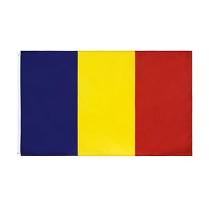 Romania flag 90x150cm with 2 brass grommets for fans made of durable polyester material
