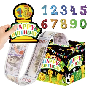 Soccer theme money pulling box cake topper set for 2026 World Cup birthday party