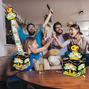 Soccer themed birthday money pull box kit with 2026 World Cup style festive party decorations