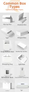 Macro view of twelve assorted white industrial packaging box structures for party gifts