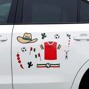 Mexiko Nationalflagge Magnetsticker Set für Autos mit Fußball und Viva Mexico Motiven