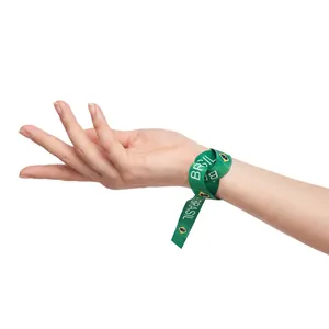 Brazilian flag fabric wristband with BRASIL lettering for sports fans and match cheering