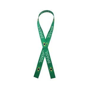Green Brazil flag wristband with Brasil text for soccer fans and sports stadium cheering