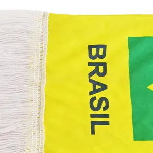 Official Brazil national team fan scarf with yellow fabric and fringe for soccer fans