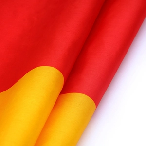 Macro detail of high-quality polyester flag fabric with durable twill weave texture