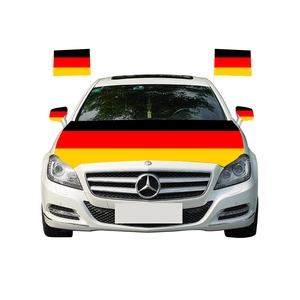 Detailed German flag car decoration set with elastic hood cover and mirror caps