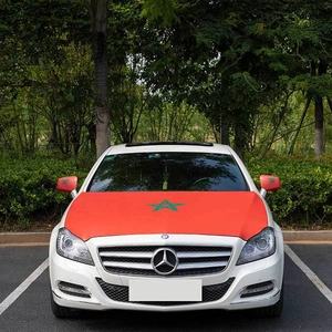 Morocco flag car engine hood cover and mirror protectors with green star logo