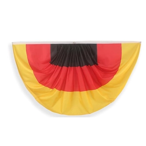 Deutschland Fan-Faltenflagge mit drei Messingösen für Sportveranstaltungen Deko