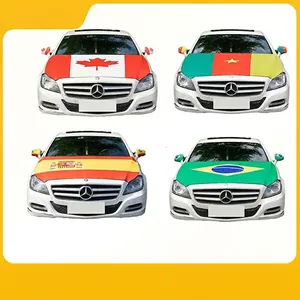 Car Hood Cover And Rearview Mirror Covers National Flag Design Elastic Polyester Exterior Decoration For World Cup Fans