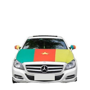 Cameroon flag car hood cover and side mirror covers set for 2026 World Cup soccer fans