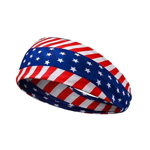 Detailed texture of American flag sports headband with stars and stripes pattern