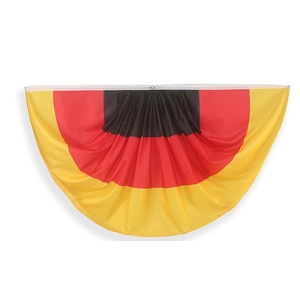 Banderole plissée drapeau Allemagne pour supporters avec bord renforcé et œillets en métal