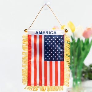 US Flag Fan Cheering Props America Star Stripes Pattern Polyester Banner Car Window Flag Headband Drawstring Bag Cape Independence Day World Cup Decoration