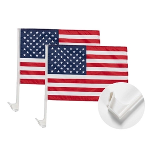 Detailed view of the window mounting clips for the double-sided USA car flags