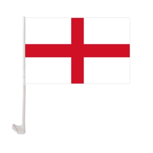 Drapeau de voiture croix de Saint-Georges Angleterre avec support de fenêtre en plastique blanc
