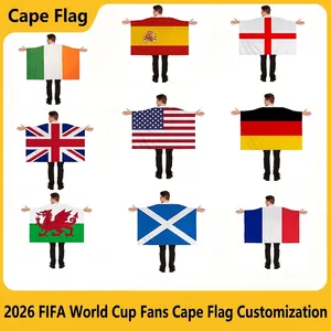 National Flag Cape Polyester Wearable Fan Shawl For Sports Events Cheering Props World Cup Theme