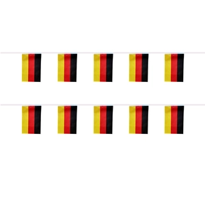 Close-up of durable polyester German flag bunting strings for outdoor event decoration