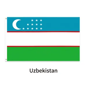 Uzbekistan national flag 90x150cm made of durable polyester with metal grommets