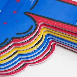 Colorful stack of 2026 World Cup EVA foam hands with vibrant colors and red star patterns